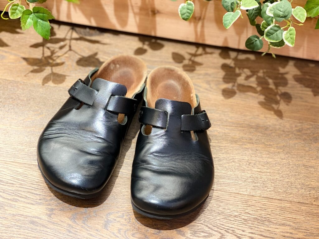 BIRKENSTOCK Boston ボストン ナチュラルレザー ブラックサンダル